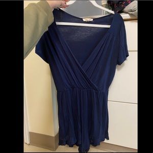 Navy Blue Rolla Coster Romper. Small.